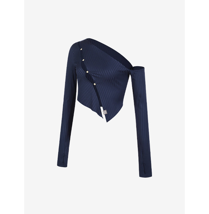 GRANDELINE - El-Flex Rib Diagonal Cutout Long Sleeve 海軍藍 商品圖片