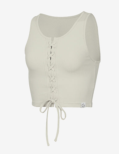 GRANDELINE - El-Flex Rib Corset Crop Sleeveless 沙色 商品圖片