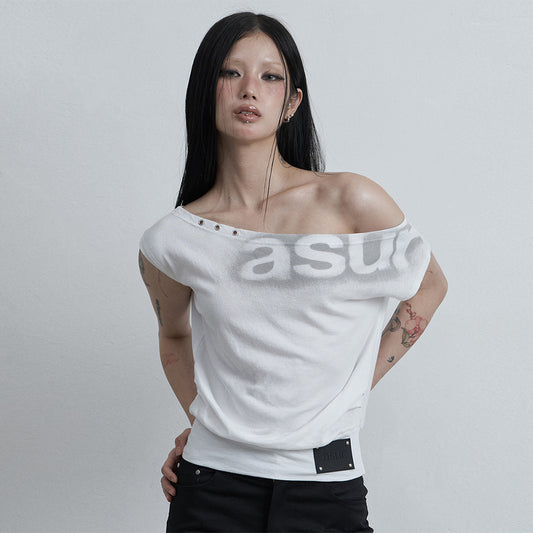 AS YOU ARE Dolman Loose Crop T-Shirts White main image 2