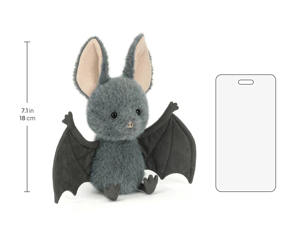 Jellycat Broox Bat 蝙蝠毛公仔比例圖