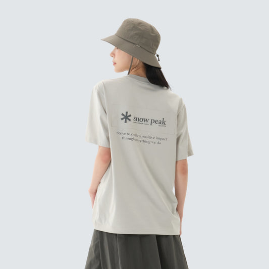 Snow Peak Aerocool Woven Patch Short Sleeve T-Shirt Gray official main image 2