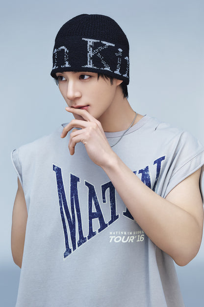 Matin Kim Cracked Logo Light Bucket Beanie in Black 黑色 桶形冷帽 韓國代購 香港