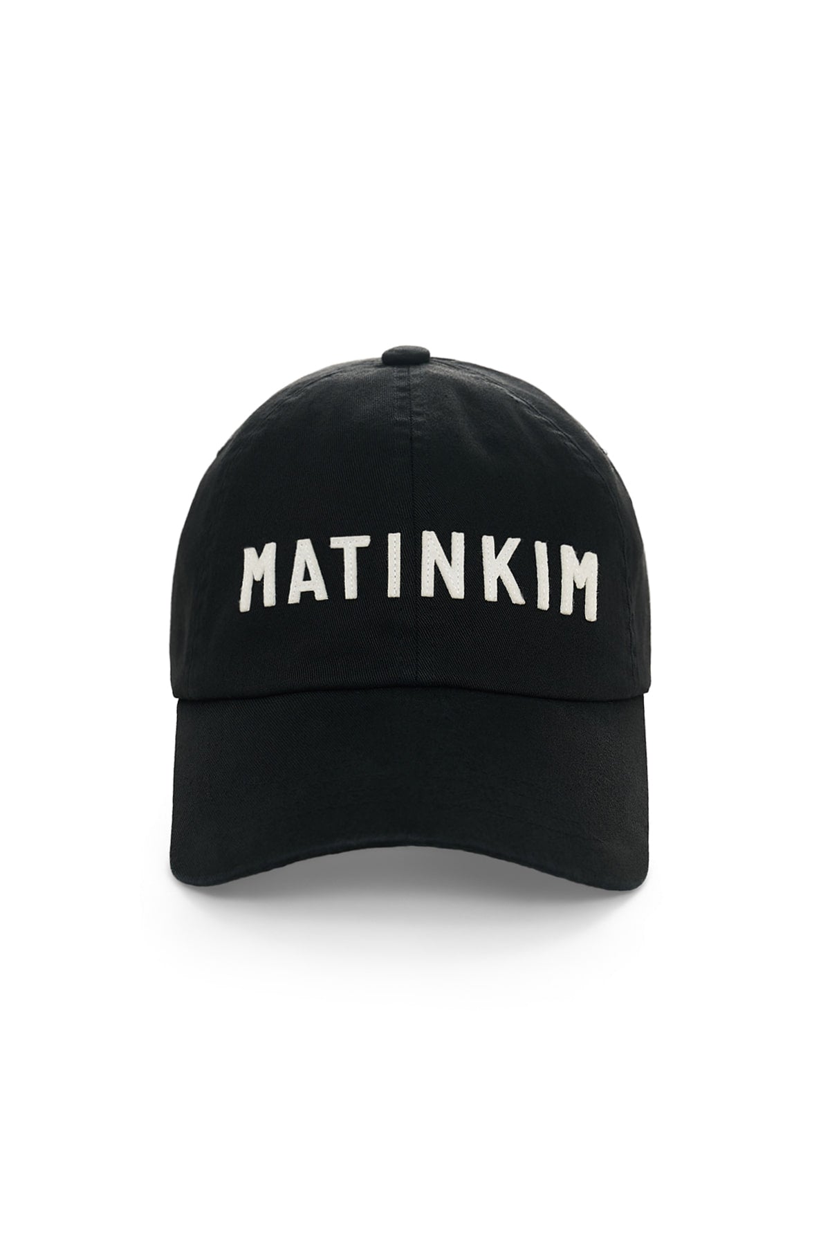 Matin Kim Applique Felt Logo Ball Cap in Black 黑色 細節圖 1