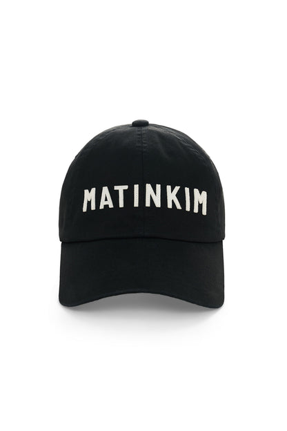 Matin Kim Applique Felt Logo Ball Cap in Black 黑色 細節圖 1