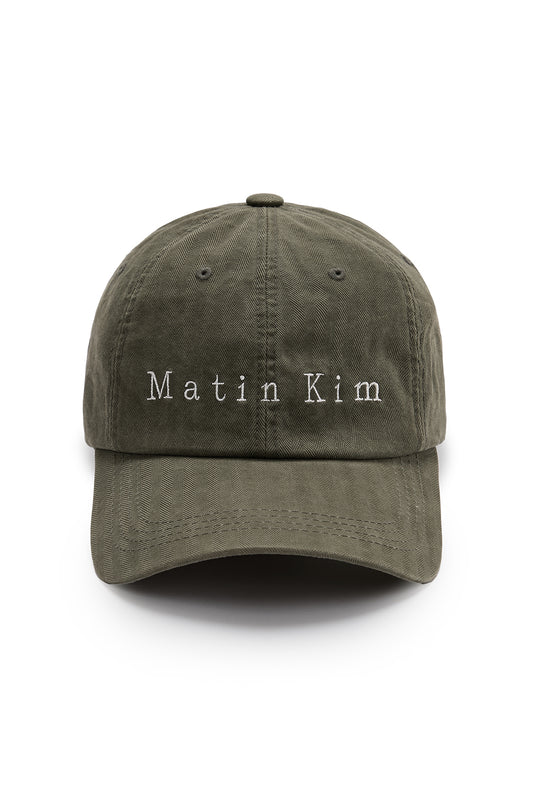 Matin Kim Matin Herringbone Typo Ball Cap in Khaki 卡其色 棒球帽 韓國代購 香港
