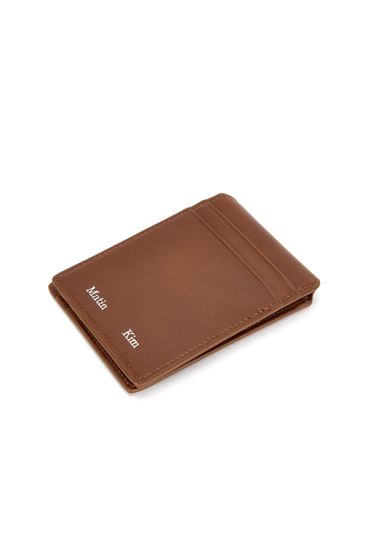 Matin Kim Embossed Logo Business Wallet in Camel 駝色 細節圖 3