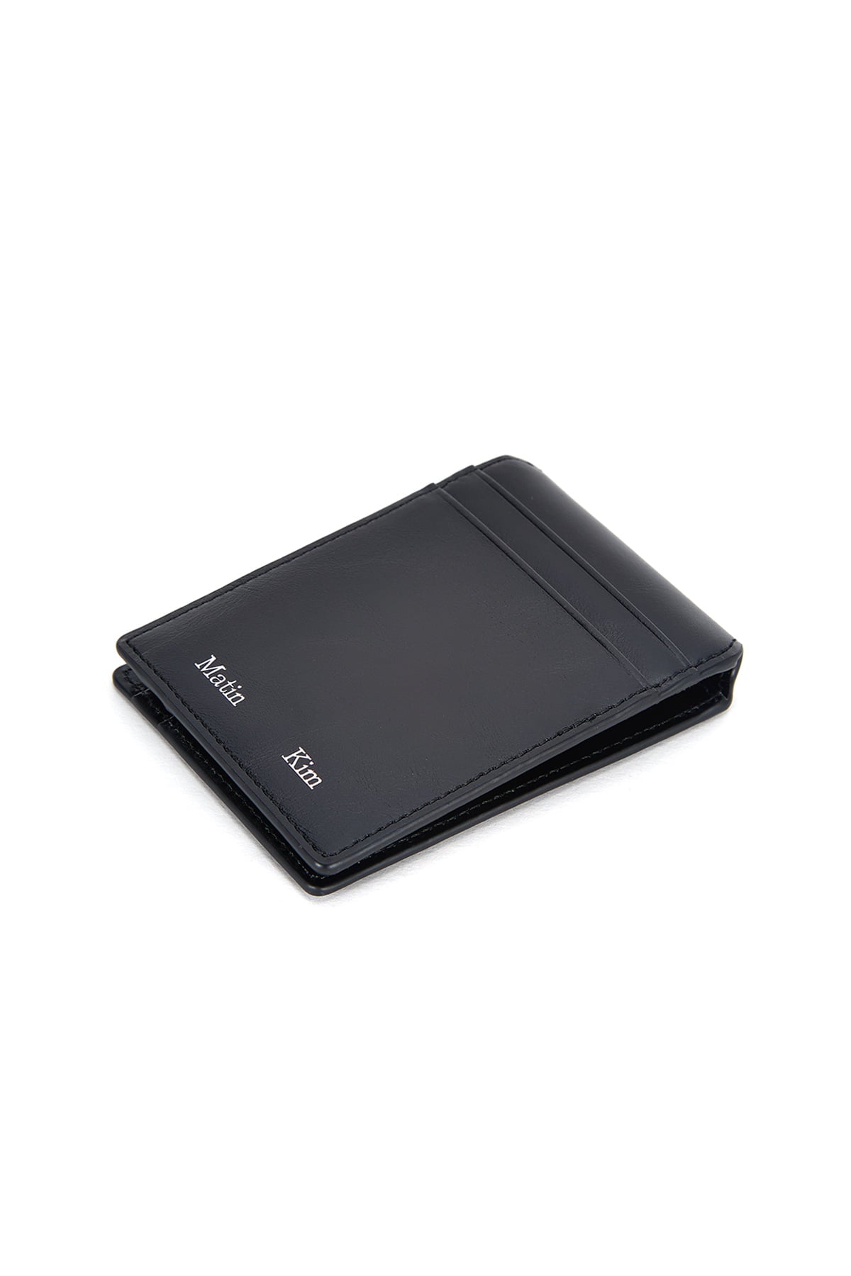 Matin Kim Embossed Logo Business Wallet in Black 黑色 細節圖 3