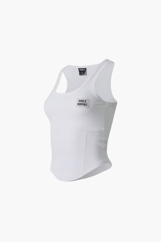 HDEX Cover Stitch Tank Top White - Model