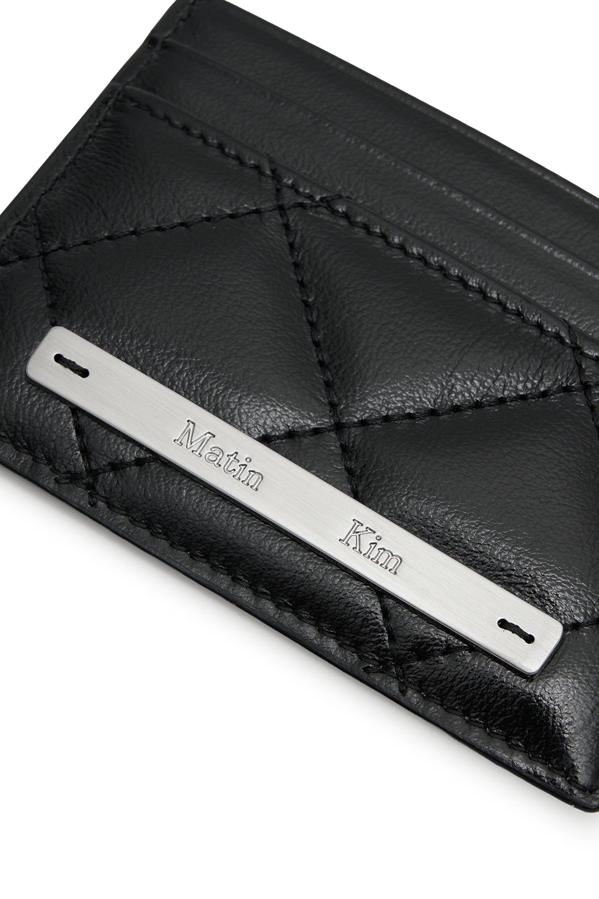 Matin Kim Puff Quilt Card Wallet in Black 黑色 細節圖 3