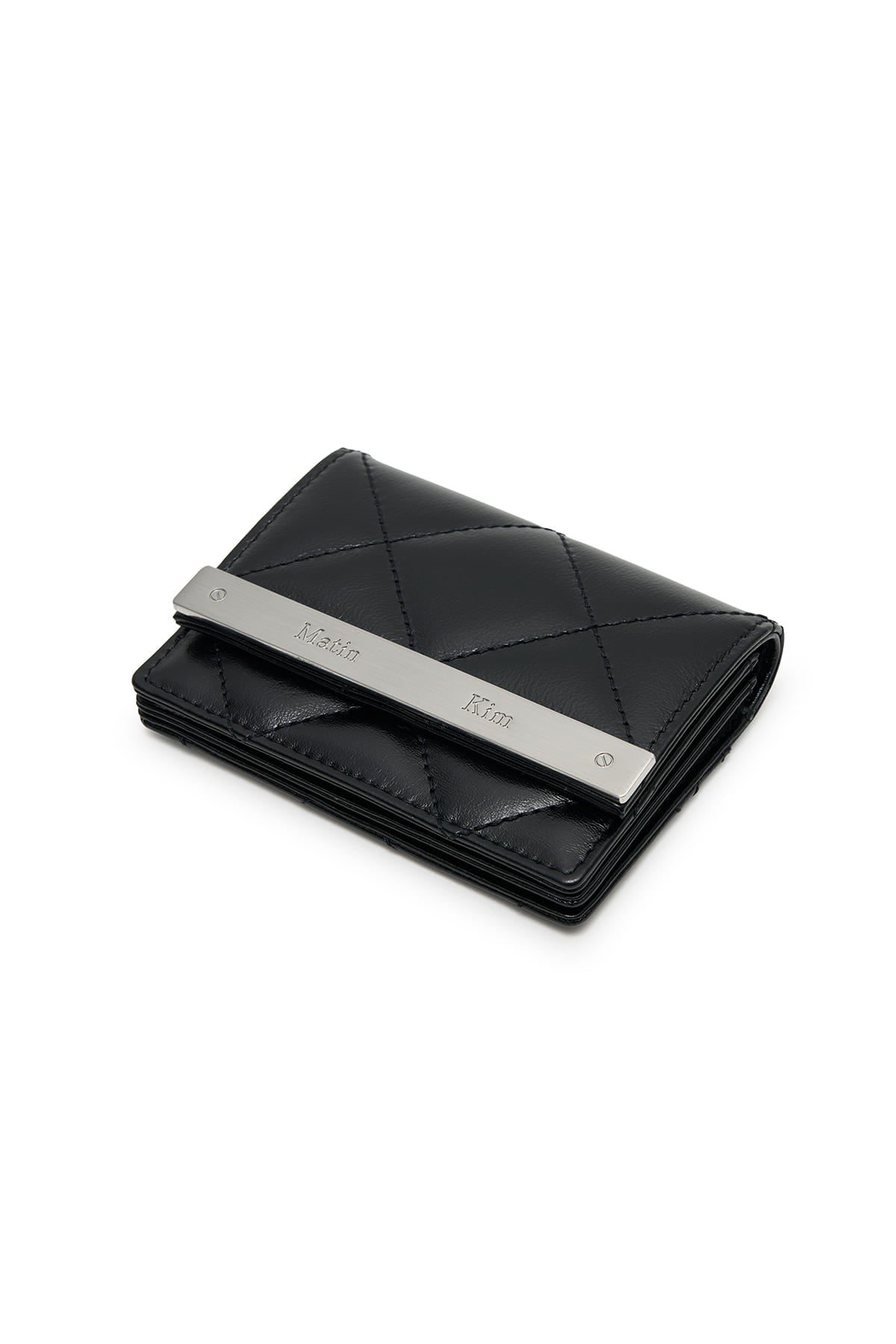 Matin Kim Puff Quilt Wallet in Black 黑色 細節圖 2