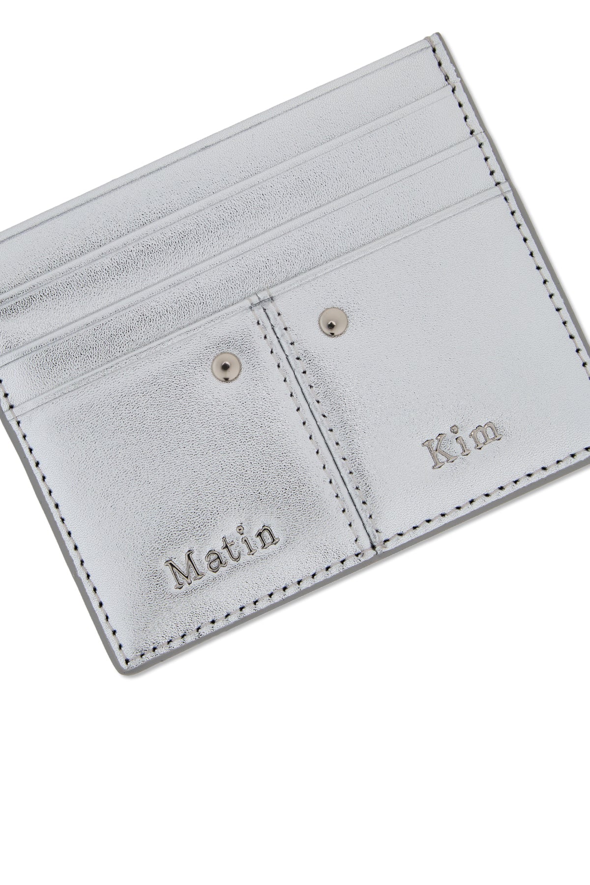Matin Kim Steel Logo Rivet Card Wallet in Silver 銀色 細節圖 2
