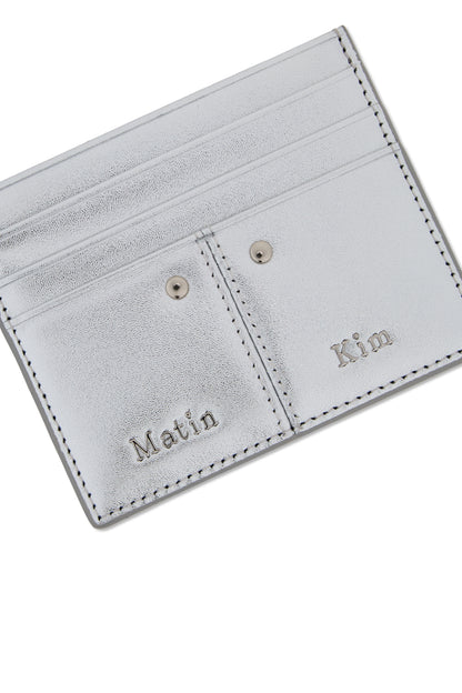 Matin Kim Steel Logo Rivet Card Wallet in Silver 銀色 細節圖 2