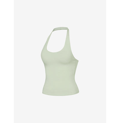 Halter Tank Top 灰綠 上身