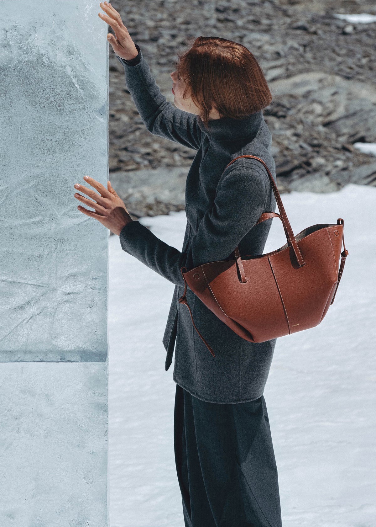 Polène Cyme Mini - Textured Cognac