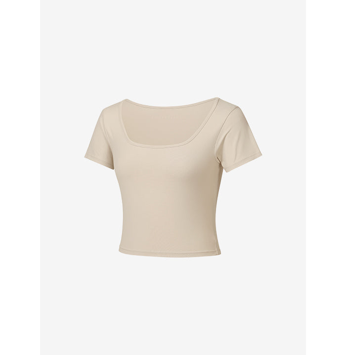 GRANDELINE - El-Soft Square Neck Crop Top 貝殼 商品圖片