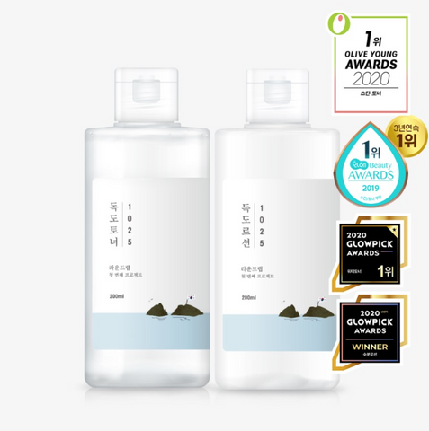 [早晚保濕一套搞掂] Round Lab 1025 Dokdo Toner + Lotion 獨島保濕套裝 200ml×2 韓國代購 香港
