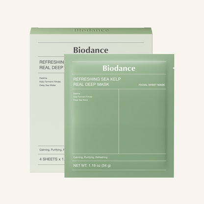 [海帶發酵控油不悶焗] Biodance Refreshing Sea Kelp Real Deep Mask 海藻發酵控油油痘肌清爽面膜 4片 細節圖 1