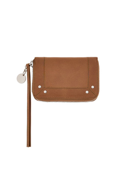 Matin Kim Steel Logo Rivet Compact Wallet in Camel 駝色 細節圖 1