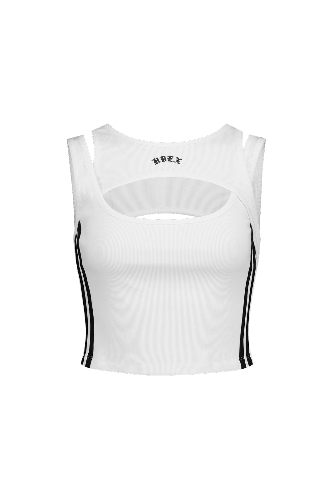 HDEX Cut-Out Track Crop Tank Top White 3