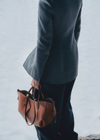 Polène Cyme Mini - Textured Cognac