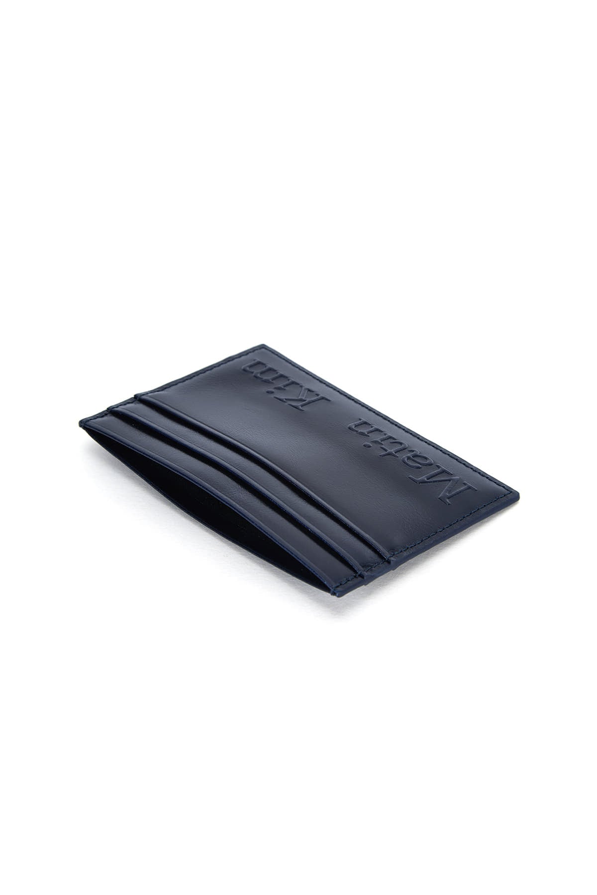 Matin Kim Embossed Logo Card Wallet in Navy 海軍藍 細節圖 3