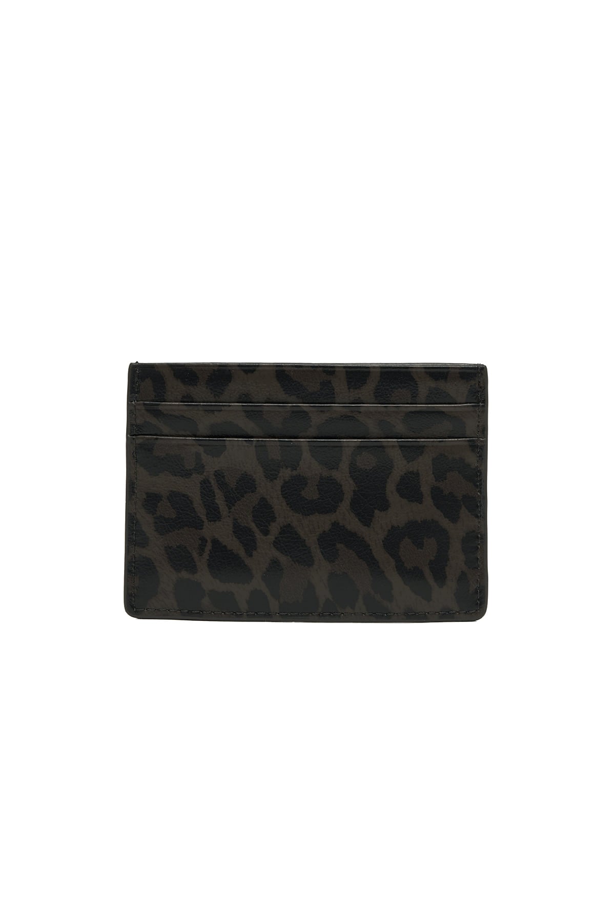 Matin Kim Leopard Vintage Card Wallet in Charcoal 深灰色 細節圖 1