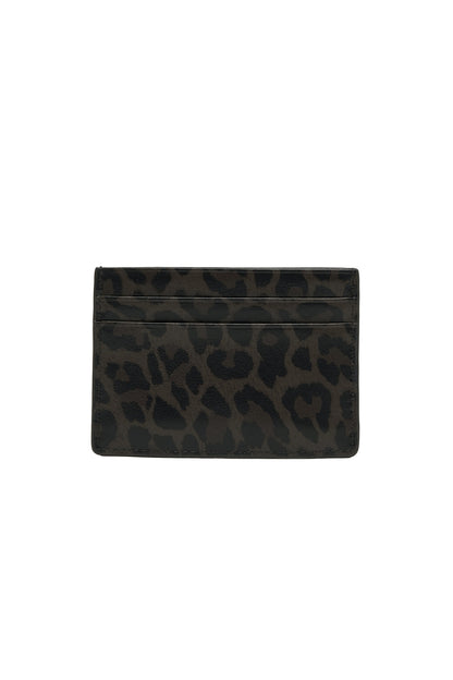 Matin Kim Leopard Vintage Card Wallet in Charcoal 深灰色 細節圖 1