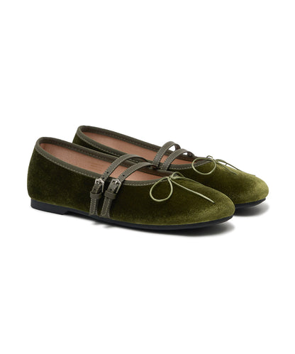 Rockfish - Square Toe Two Strap Maryjanes (Velvet)