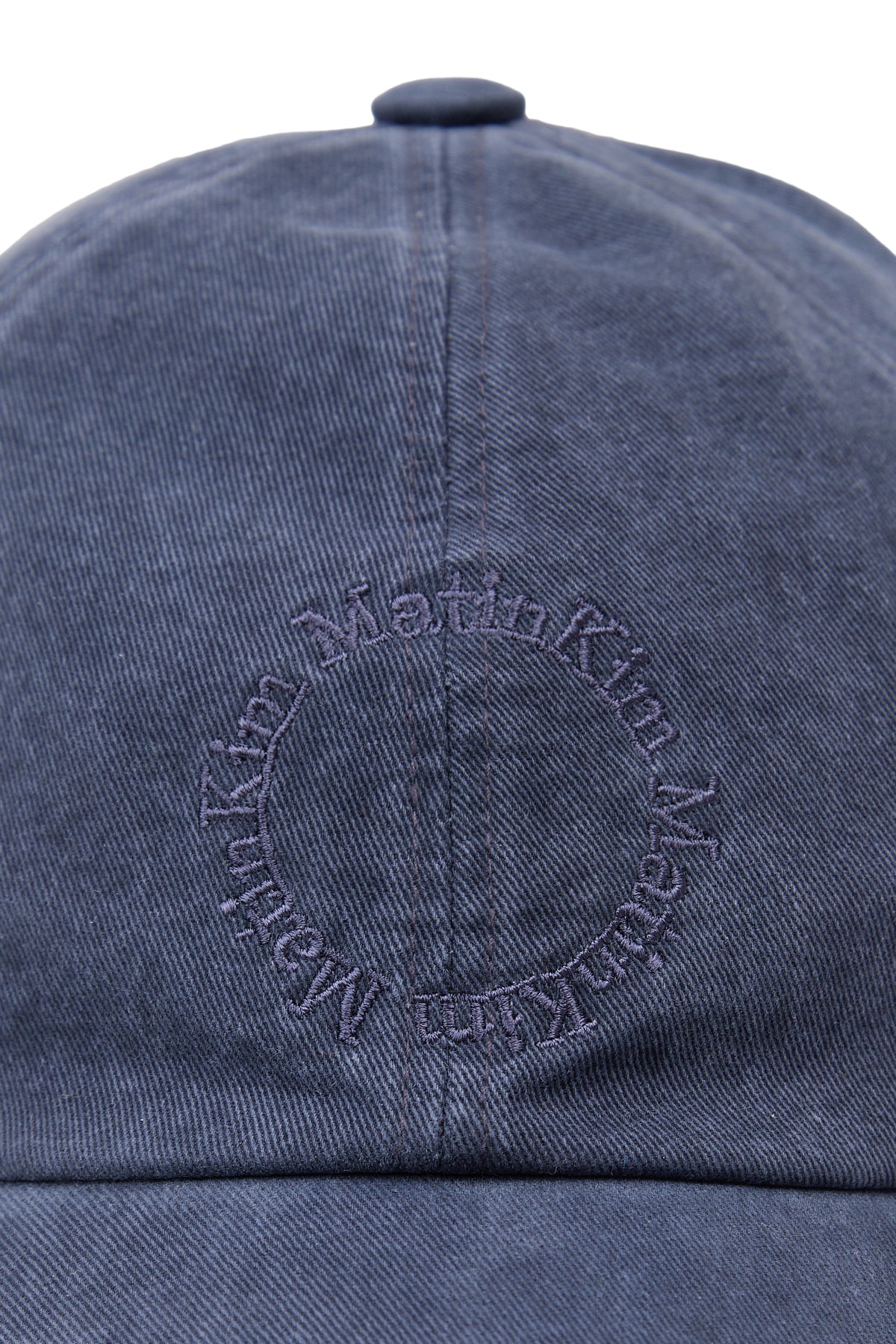 Matin Kim Washed Circle Logo Ball Cap in Navy 海軍藍 細節圖 3