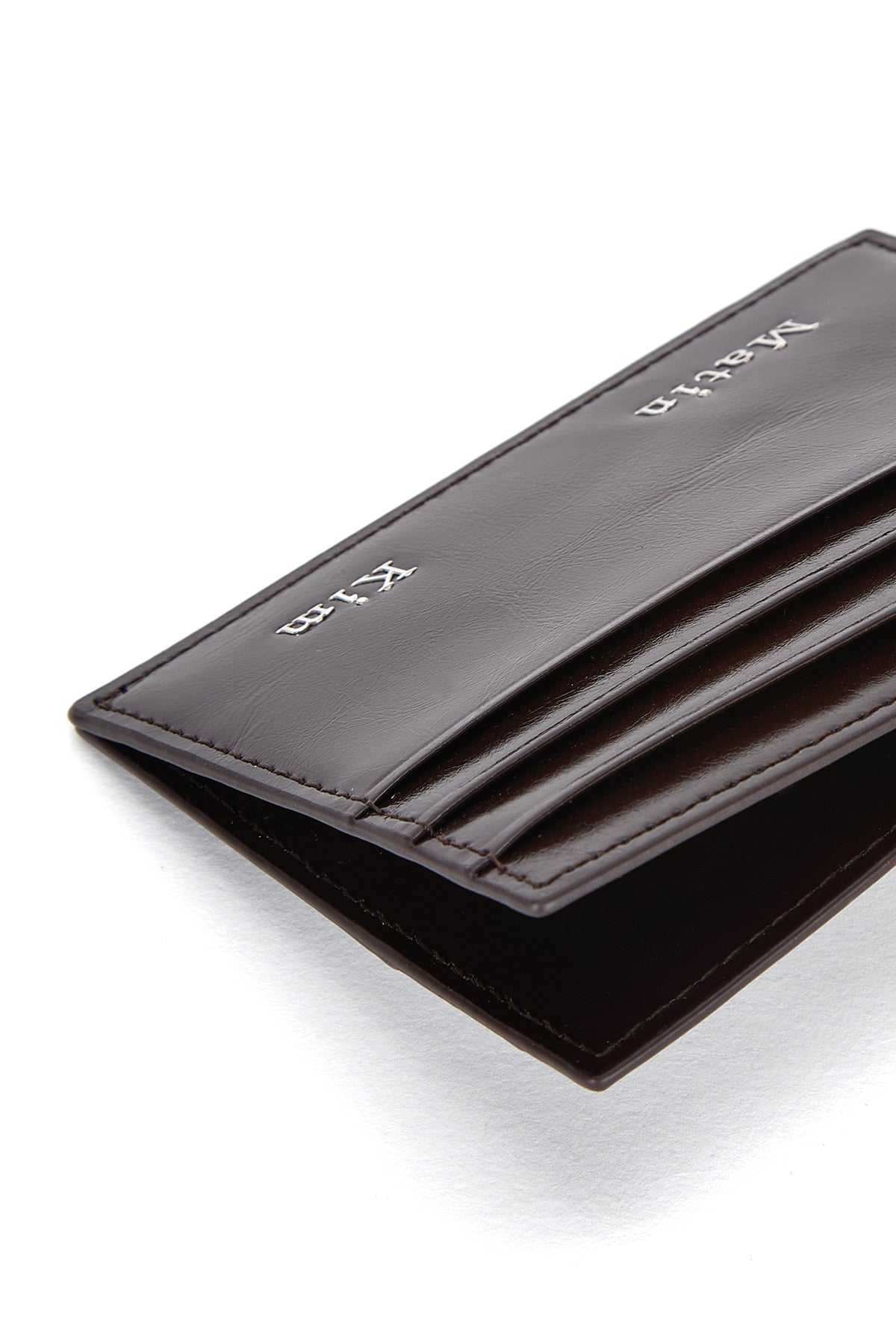Matin Kim Steel Logo Card Wallet in Brown 啡色 細節圖 4
