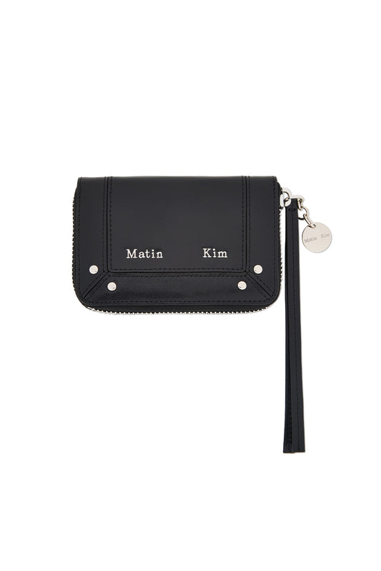 Matin Kim Steel Logo Rivet Compact Wallet in Black 黑色 短夾 韓國代購 香港