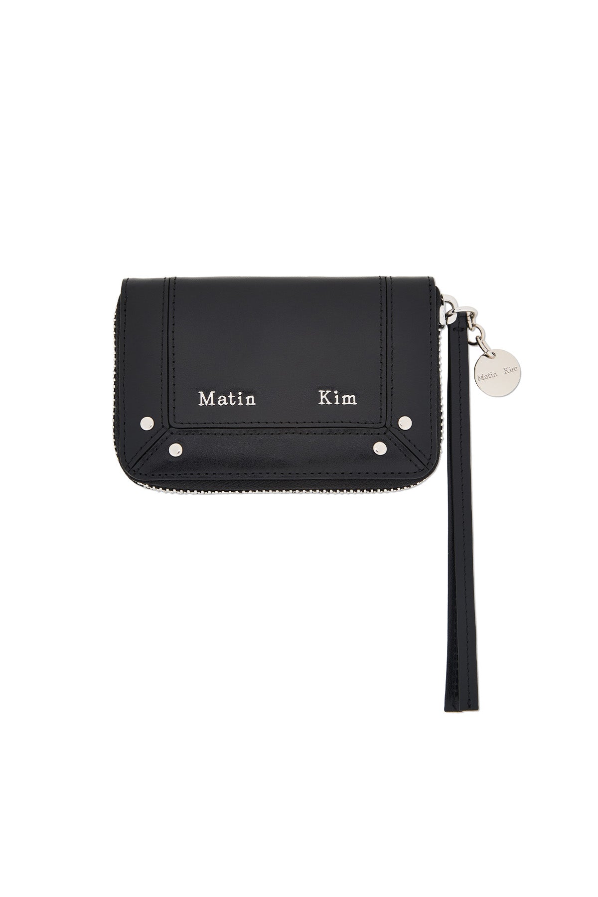 Matin Kim Steel Logo Rivet Compact Wallet in Black 黑色 細節圖 1