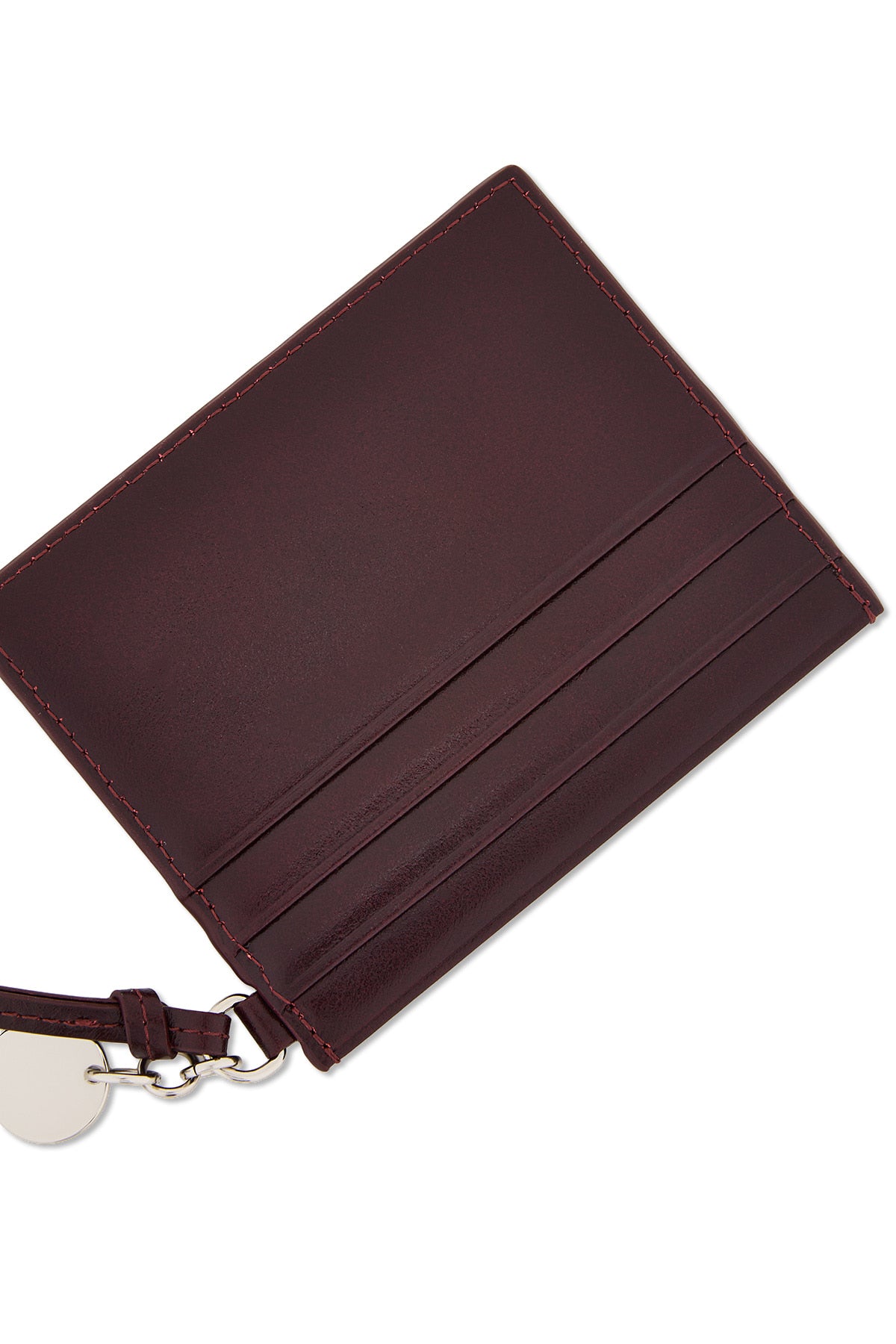 Matin Kim Steel Logo Rivet Card Wallet in Wine 酒紅色 細節圖 3