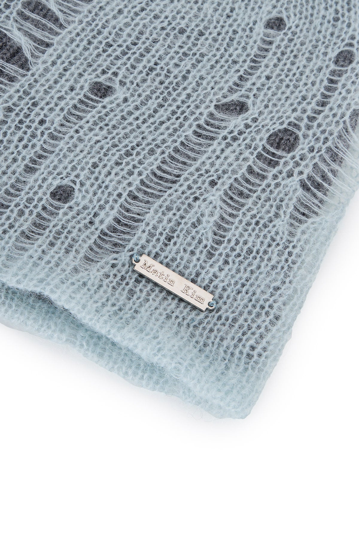 Matin Kim Vintage Layer Knit Beanie in Light Blue 淺藍色 細節圖 2