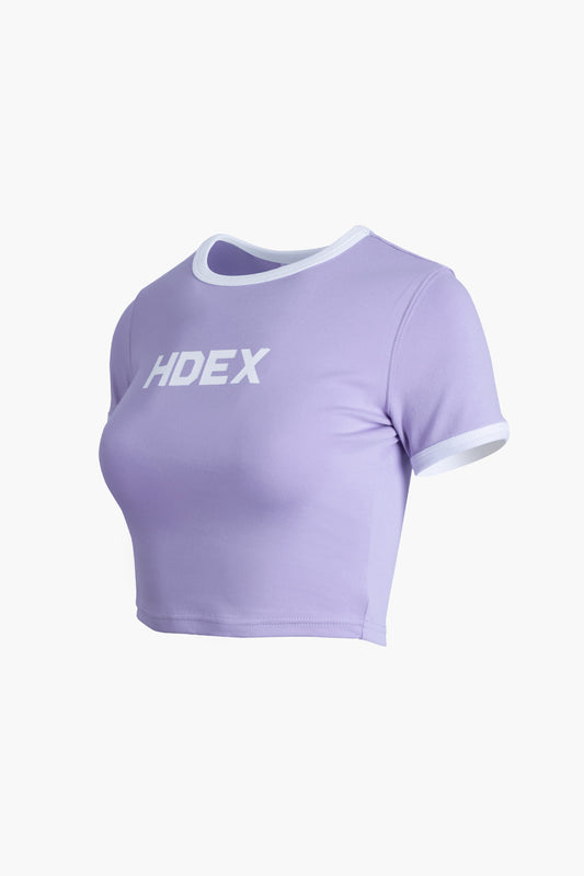 HDEX Relaxfit Color Block Crop Top - Lavender