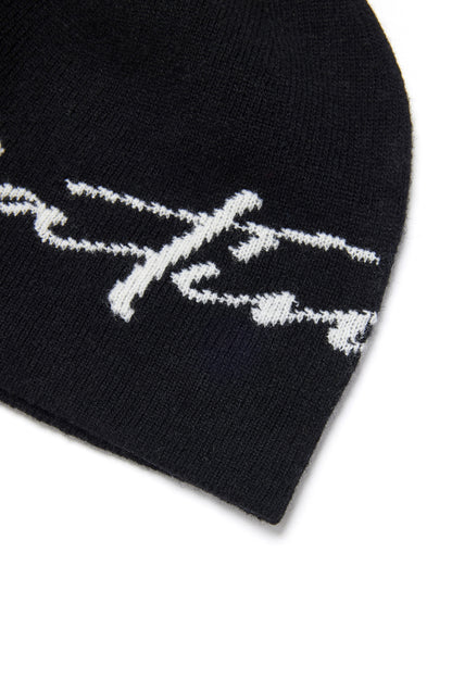 Matin Kim Matin Logo Script Beanie in Black 黑色 細節圖 3