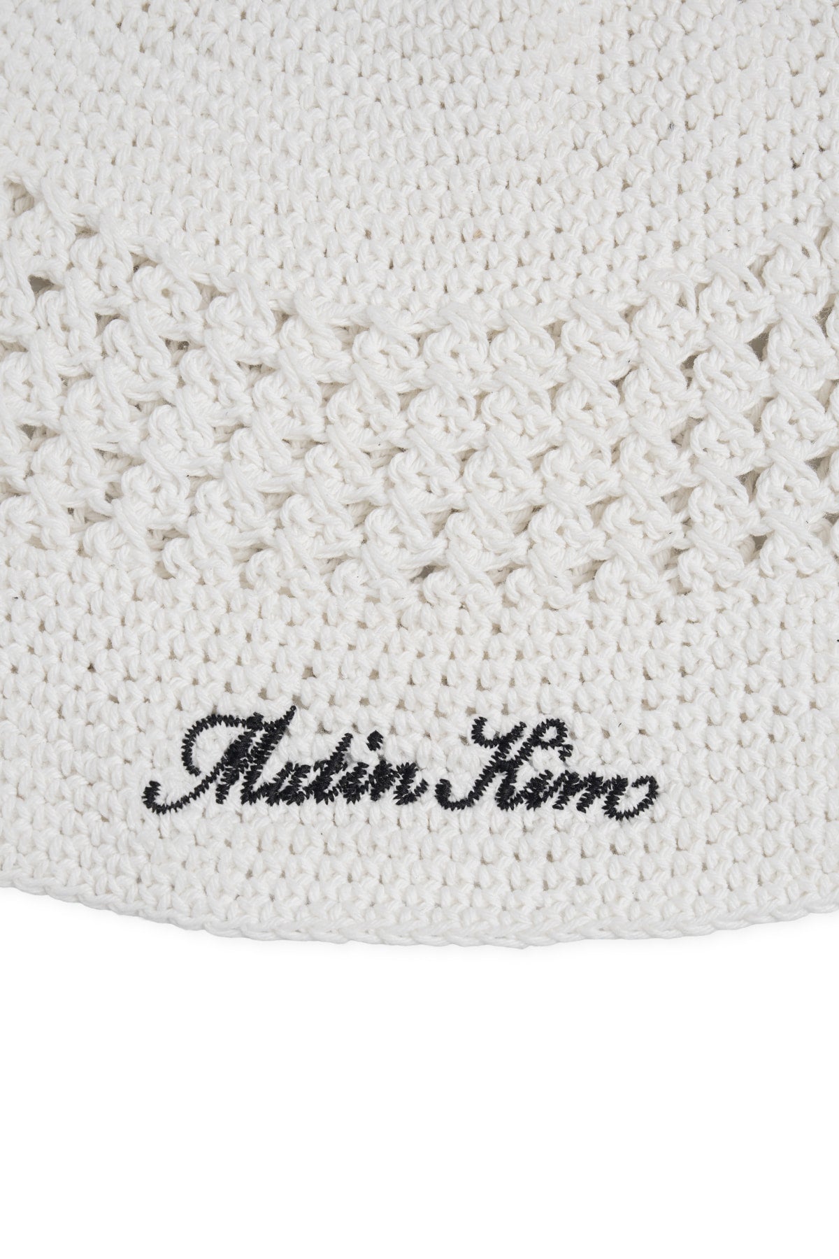 Matin Kim Crochet Cotton Bucket Hat in White 白色 細節圖 2