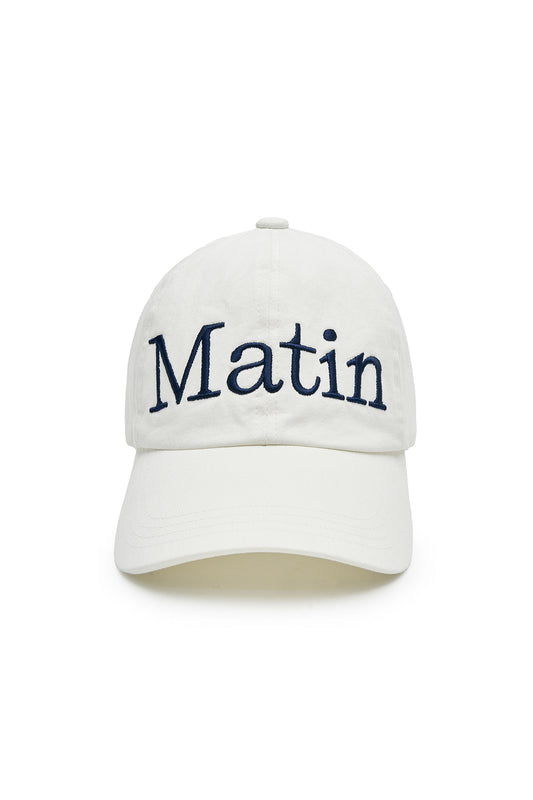 Matin Kim Matin Logo Stitch Ball Cap in White 白色 棒球帽 韓國代購 香港