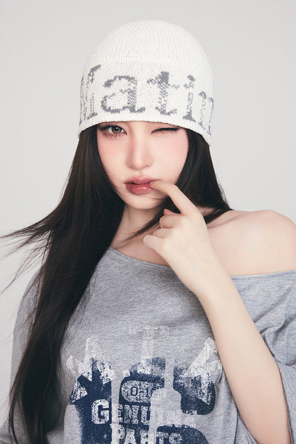 Matin Kim Cracked Logo Light Bucket Beanie in Ivory 象牙白 桶形冷帽 韓國代購 香港