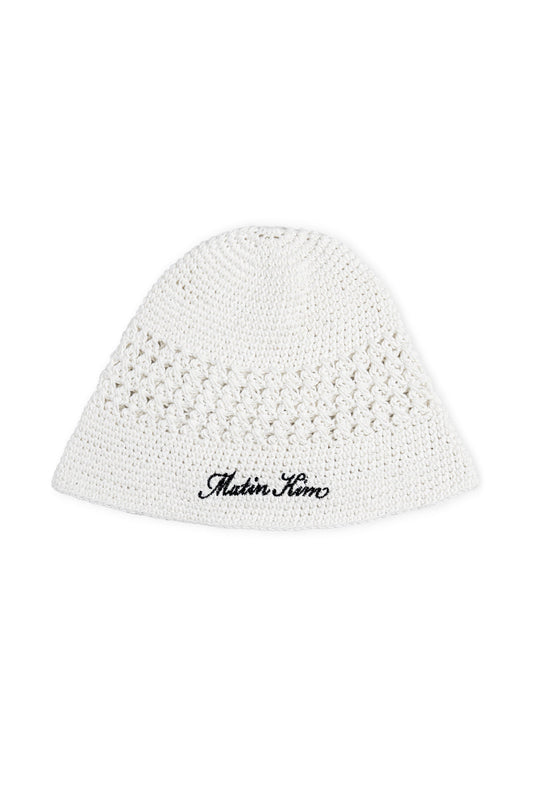 Matin Kim Crochet Cotton Bucket Hat in White 白色 漁夫帽 韓國代購 香港
