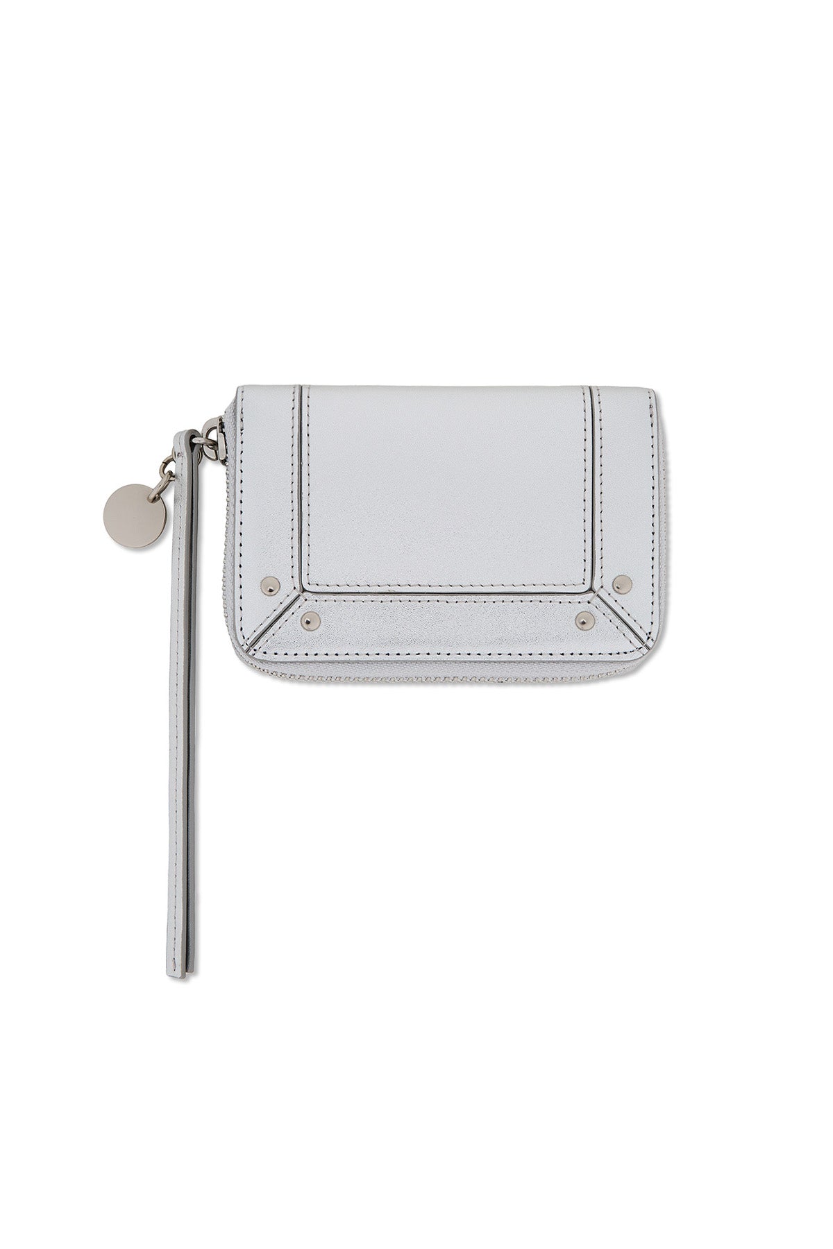 Matin Kim Steel Logo Rivet Compact Wallet in Silver 銀色 細節圖 1