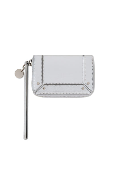 Matin Kim Steel Logo Rivet Compact Wallet in Silver 銀色 細節圖 1