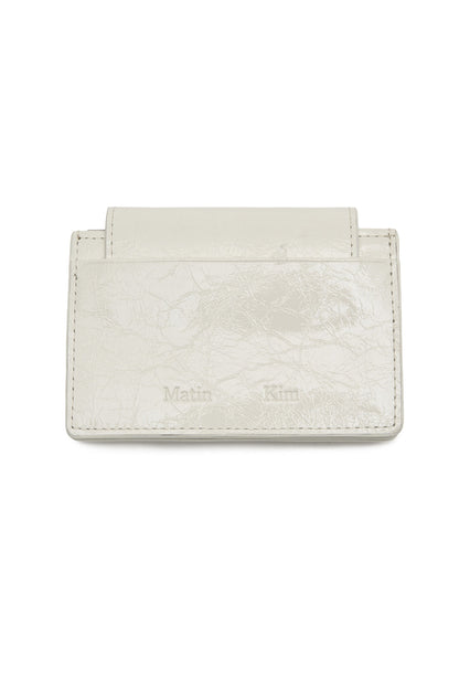 Matin Kim Glazed Accordion Wallet in White 白色 細節圖 2