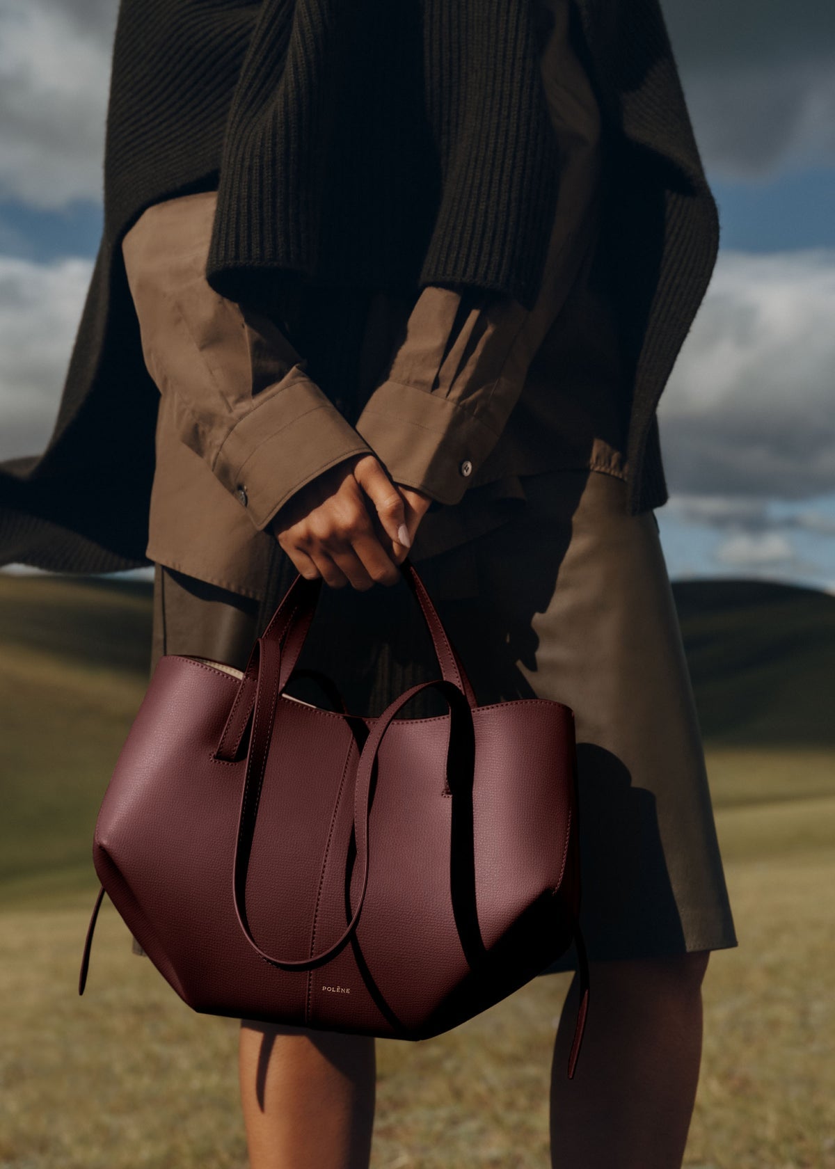 Polène Cyme Mini - Textured Black Cherry