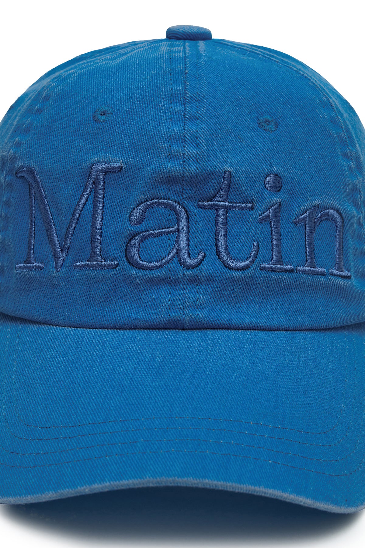Matin Kim Matin Logo Washed Ball Cap in Blue 藍色 細節圖 3