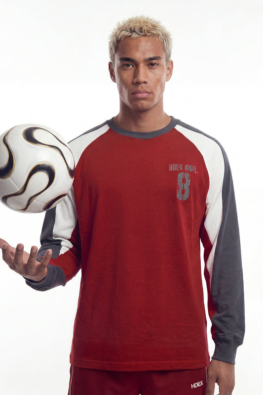 HDEX Number 8 Raglan Block Long Sleeve