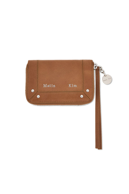 Matin Kim Steel Logo Rivet Compact Wallet in Camel 駝色 短夾 韓國代購 香港