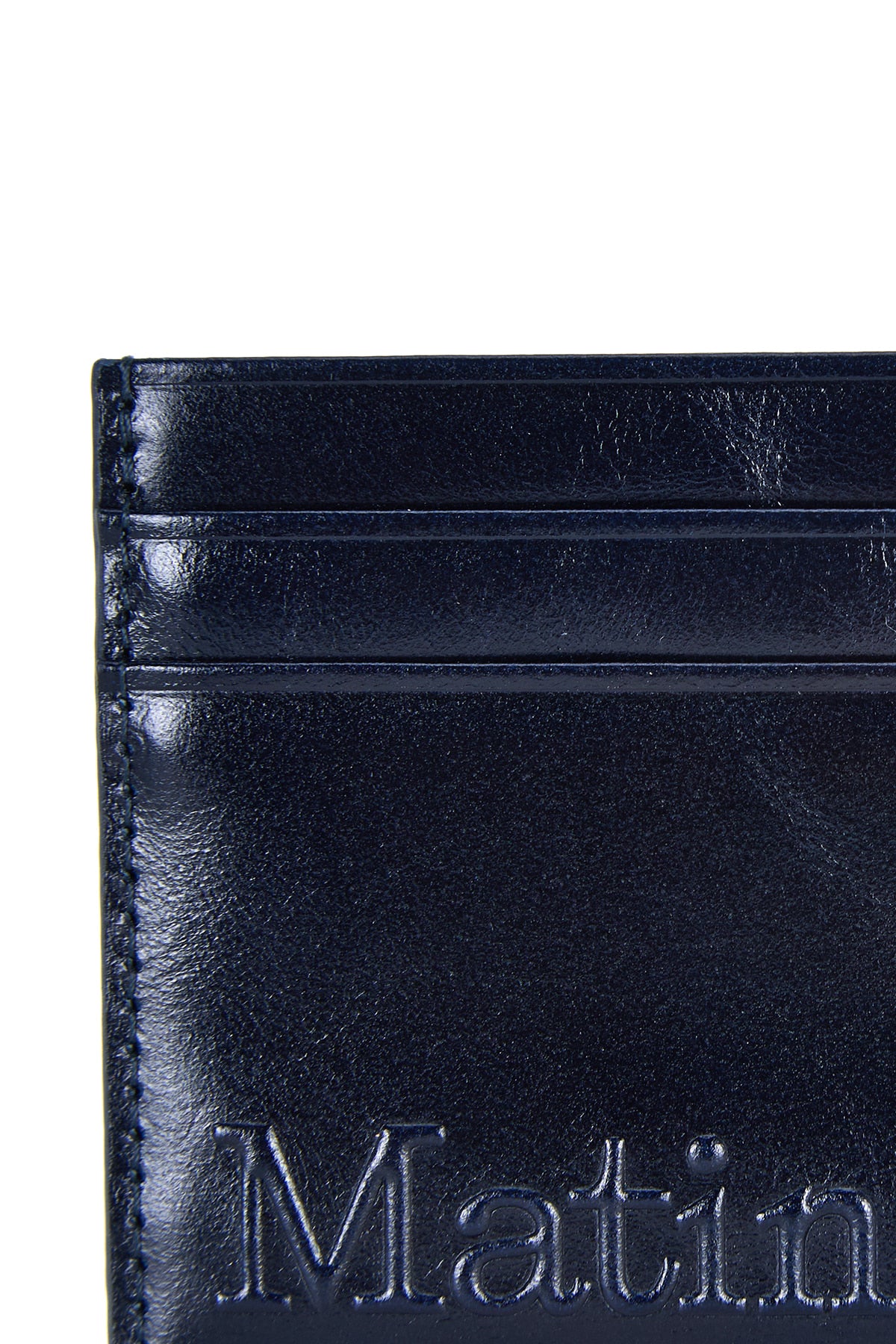 Matin Kim Embossed Logo Card Wallet in Navy 海軍藍 細節圖 2