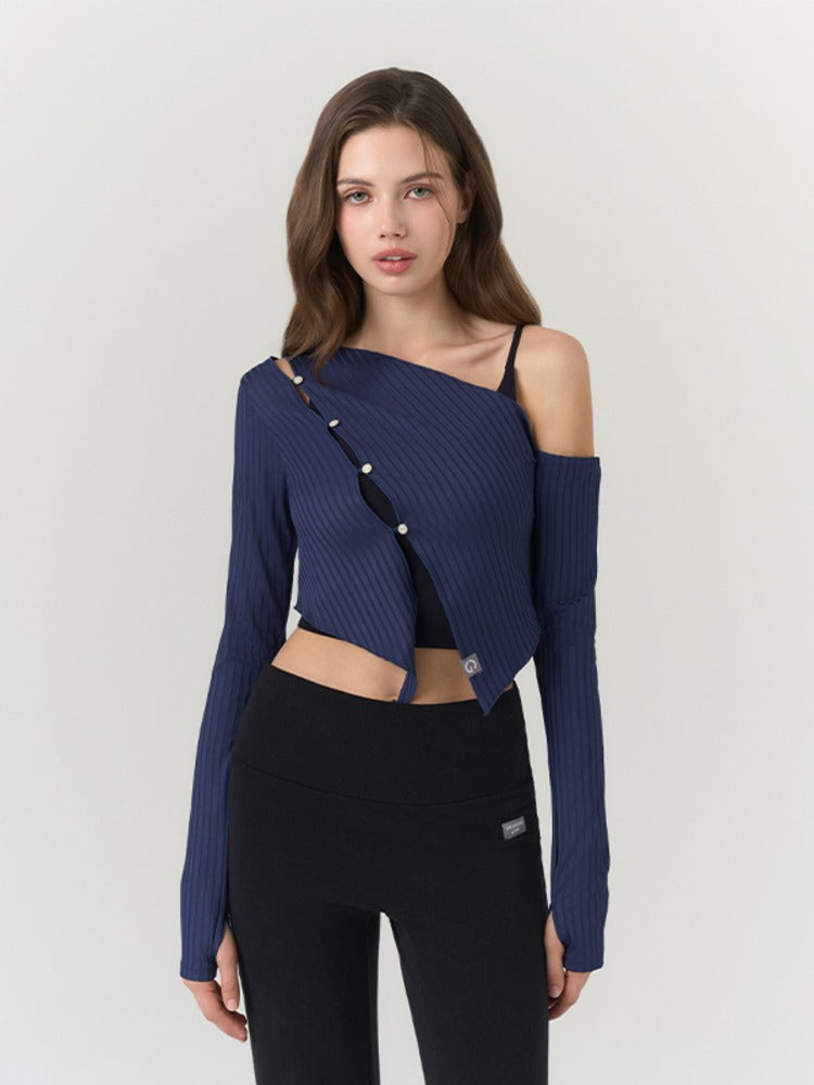 GRANDELINE El-Flex Rib Diagonal Cutout Long Sleeve - Model