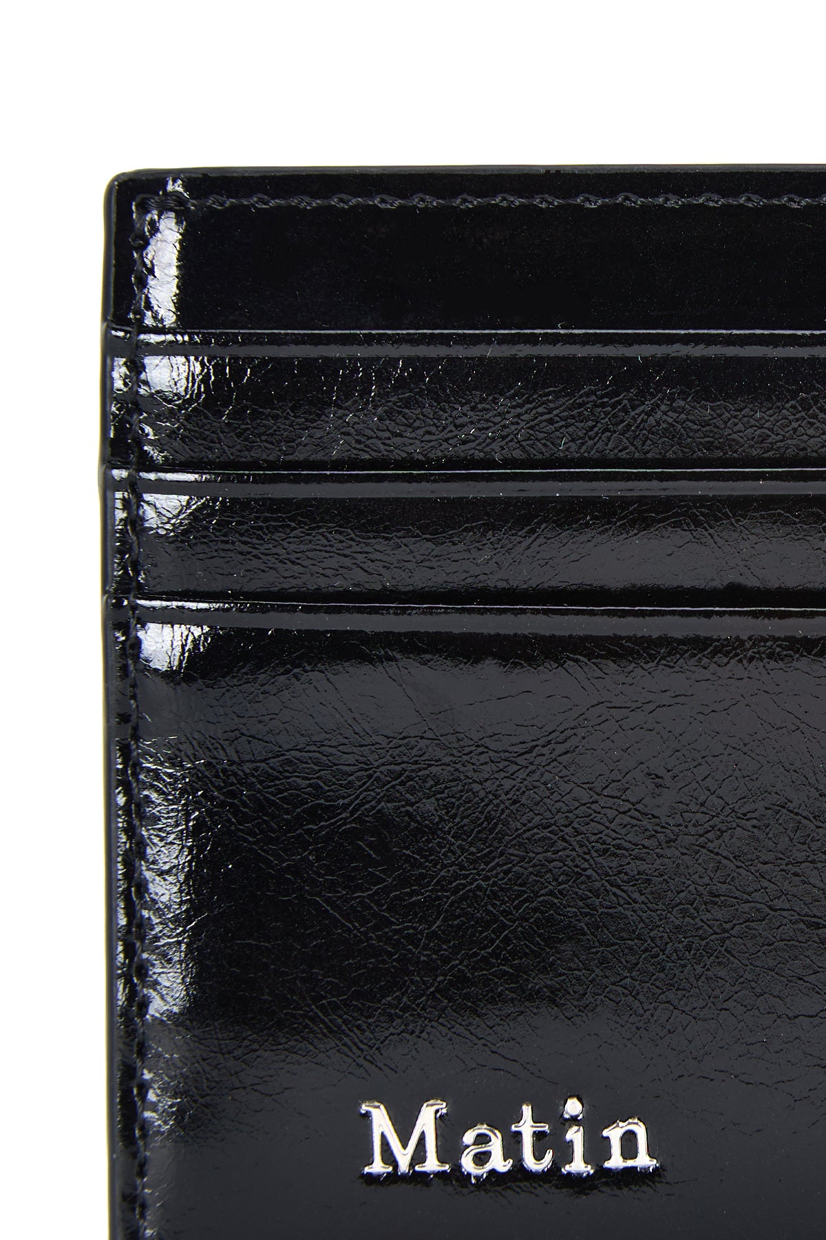 Matin Kim Steel Logo Card Wallet in Black 黑色 細節圖 2